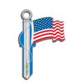 Key Shapes Lucky Line American Flag House Key Blank Single  For Schlage B101S